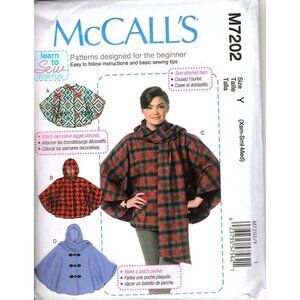 McCall's M7202 Misses XS to M Sweater Wraps and Ponchos Uncut Sewing Pattern